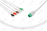 Mindray Compatible One Piece Reusable ECG Cable 5 Leads Snap