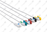 GE-Hellige Compatible One Piece Reusable ECG Cable - IEC - 5 Leads Grabber
