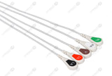 GE-Hellige Compatible One Piece Reusable ECG Cable - AHA - 5 Leads Snap