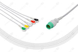 Biolight Compatible One Piece Reusable ECG Cable - IEC - 5 Leads Snap
