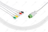 Siemens Compatible One Piece Reusable ECG Cable - IEC - 5 Leads Snap