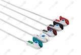 DRE Compatible One Piece Reusable ECG Cable - AHA - 5 Leads Grabber