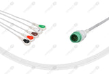 DRE Compatible One Piece Reusable ECG Cable 5 Leads Snap