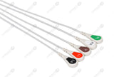 DRE Compatible One Piece Reusable ECG Cable - AHA - 5 Leads Snap