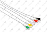 Philips Compatible One Piece Reusable ECG Cable - IEC - 5 Leads Snap
