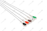 Philips Compatible One Piece Reusable ECG Cable - AHA - 5 Leads Snap