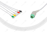 Fukuda Compatible One Piece Reusable ECG Cable - IEC - 5 Leads Snap