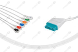Nihon Kohden Compatible One Piece Reusable ECG Cable 6 Leads Snap
