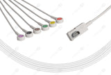 Schiller/Medtronic Compatible One Piece Reusable ECG Cable - IEC - 6 Leads Snap