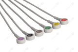 Schiller/Medtronic Compatible One Piece Reusable ECG Cable - IEC - 6 Leads Snap