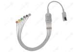 Schiller/Medtronic Compatible One Piece Reusable ECG Cable - IEC - 6 Leads Snap