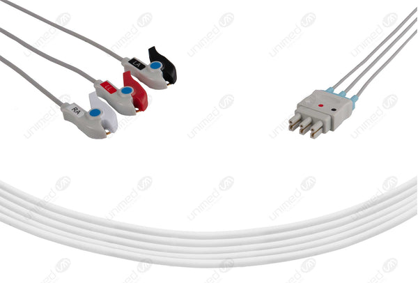 AAMI Compatible Reusable ECG Lead Wire - AHA - 3 Leads Grabber