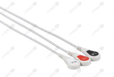 Philips-AA Type Compatible ECG Telemetry cable - AHA - 3 Leads Snap