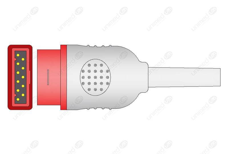 Marquette Compatible IBP Convert Cable - Round 6-Pin Dual Connector Keyed
