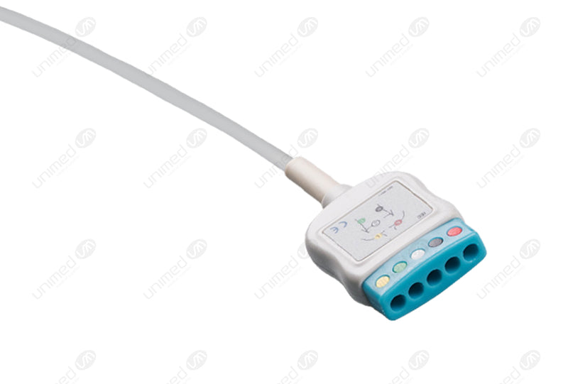 Emtel Compatible ECG Trunk Cables - IEC - 5 Leads/Din Style 5-pin