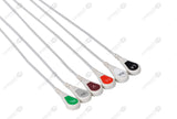 Drager Compatible Reusable ECG Lead Wire - AHA - 6 Leads Snap