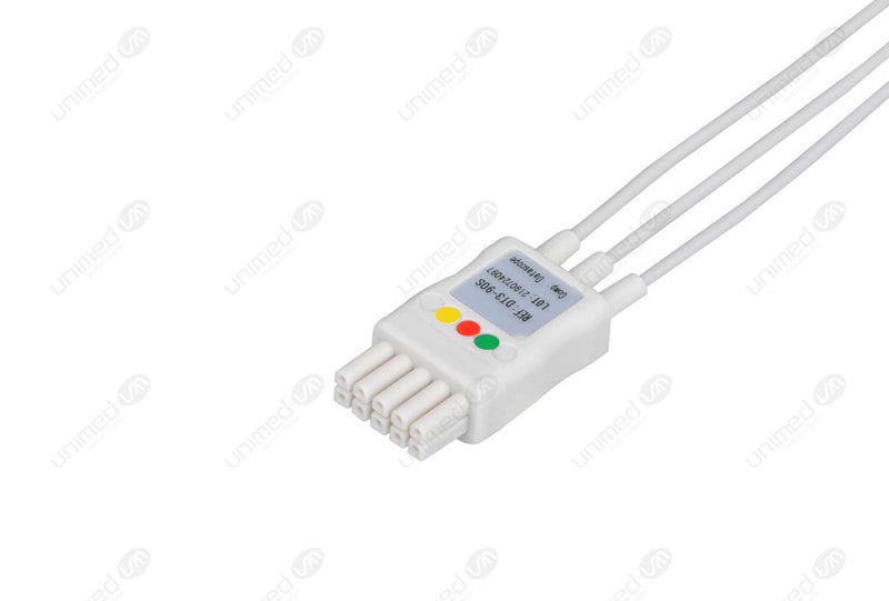 Datascope Compatible Reusable ECG Lead Wire - IEC - 3 Leads Snap