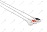Datex Compatible Reusable ECG Lead Wire - AHA - 3 Leads Snap