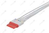 Philips Compatible Reusable ECG Lead Wire - AHA - 5 Leads (Chest Lead) Snap
