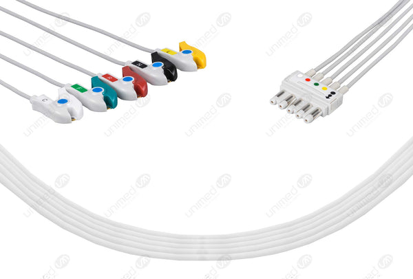 Spacelabs Compatible Reusable ECG Lead Wires - IEC - 5 Leads Grabber