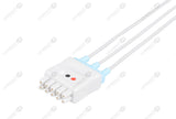 GE Vivid Compatible Reusable ECG Lead Wire - AHA - 3 Leads Snap