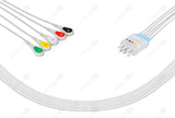 Nihon Kohden BR-021 Compatible Reusable ECG Lead Wire - IEC - 5 Leads Snap