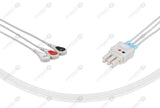Spacelabs Compatible Reusable ECG Lead Wire - AHA - 3 Leads Snap
