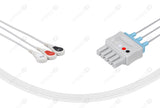 Siemens Compatible Reusable ECG Lead Wire - AHA - 3 Leads Snap with 5 Connectors