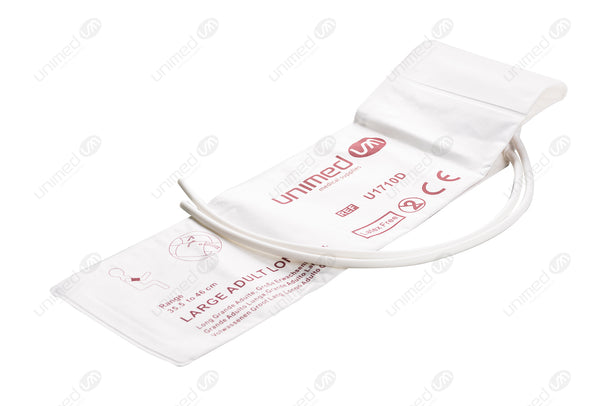 Disposable NIBP Cuff with BP17+BP18 Connector - Double Tube Large Adult Long 35.5-46cm