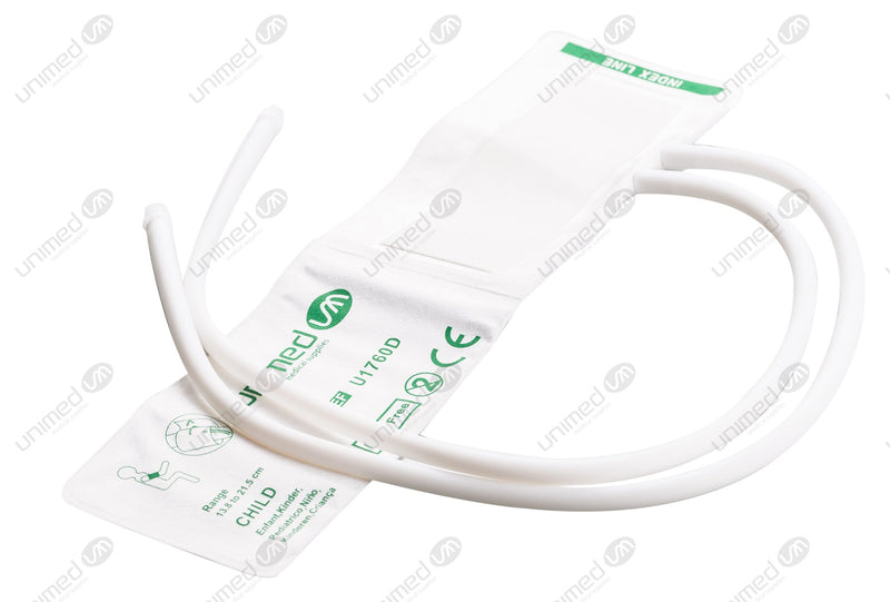 Disposable NIBP Cuff with BP17+BP18 Connector - Double Tube Pediatric 13.8-21.5cm