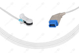 Nihon Kohden Compatible Reusable SpO2 Sensor 10ft - Rectangle 14-pin Connector