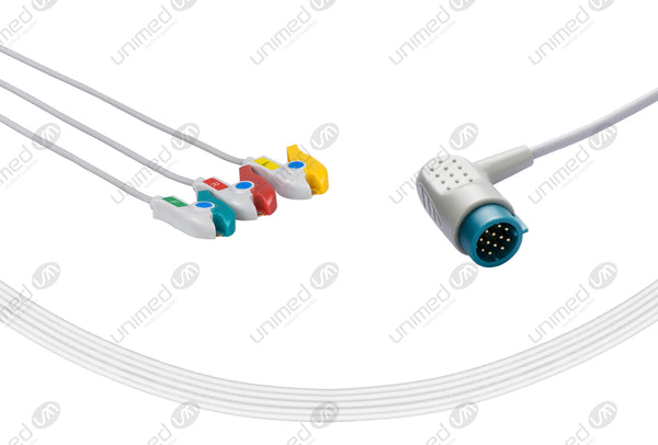 Medtronic Compatible One Piece Reusable ECG Cable - IEC - 3 Leads Grabber