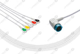 Medtronic Compatible One Piece Reusable ECG Cable - IEC - 5 Leads Snap
