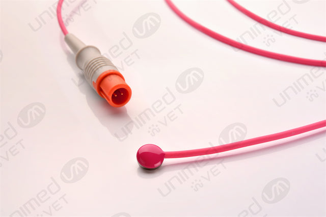 Veterinary Mindray Compatible Reusable Temperature Probe - Skin Sensor 10ft
