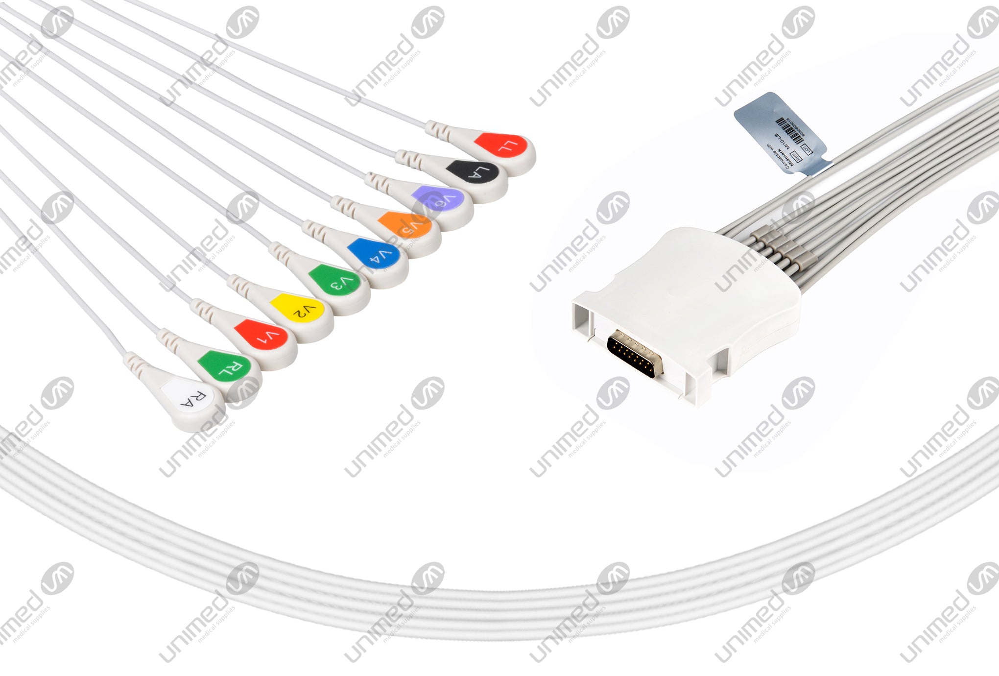 Midmark Compatible 10 Leads Grabber IEC One Piece Reusable ECG Cable ...