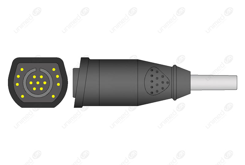 ZOLL Compatible One Piece Reusable ECG Cable - IEC - 10 Leads Grabber
