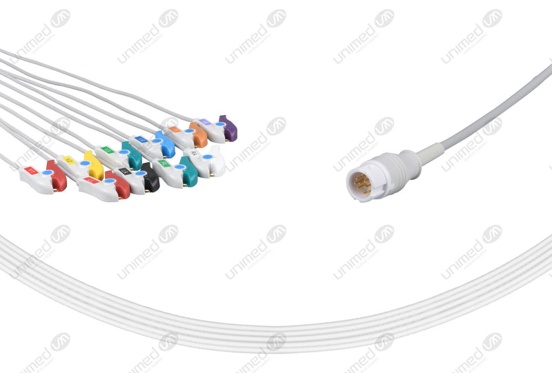 Philips Compatible One Piece Reusable ECG Cable 10 Leads Grabber