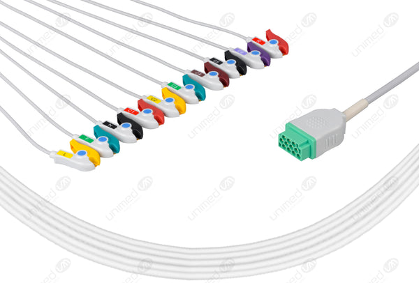 Marquette Compatible One Piece Reusable ECG Cable