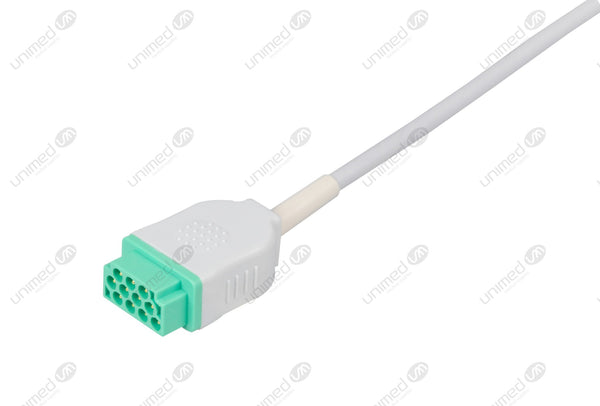 Marquette Compatible One Piece Reusable ECG Cable - AHA - 10 Leads Snap