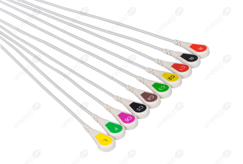 Fukuda 10 Leads Snap IEC ECG cable 