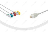 AAMI 5Pin Compatible One Piece Reusable ECG Cable - IEC - 3 Leads Grabber