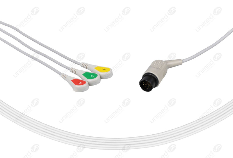 BC-763V/K353A compatible one piece ecg cable with IEC code