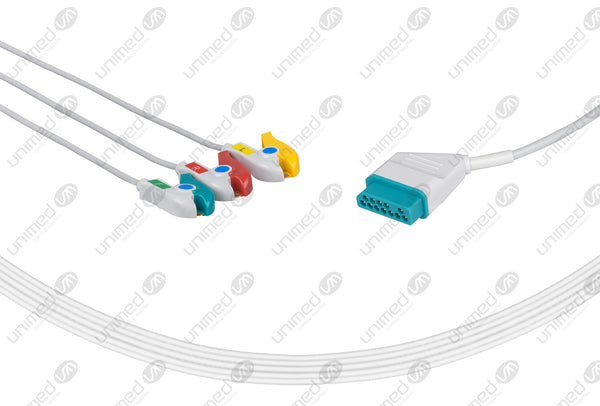 Nihon Kohden Compatible One Piece Reusable ECG Cable - IEC - 3 Leads Grabber