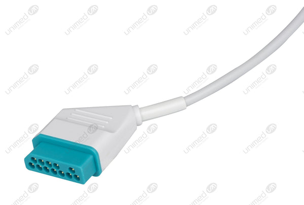 Nihon Kohden Compatible One Piece Reusable ECG Cable - AHA - 3 Leads Grabber