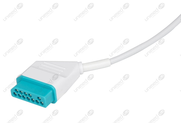 Nihon Kohden Compatible One Piece Reusable ECG Cable - AHA - 3 Leads Snap