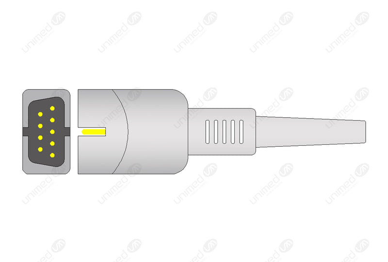 MEK Compatible One Piece Reusable ECG Cable - AHA - 3 Leads Grabber
