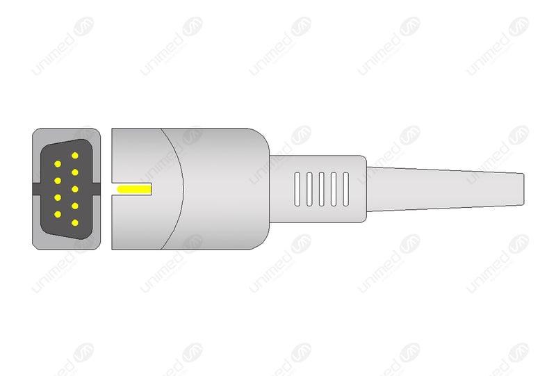 MEK Compatible One Piece Reusable ECG Cable - AHA - 3 Leads Snap