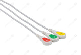 Schiller Compatible One Piece Reusable ECG Cable - IEC - 3 Leads Snap