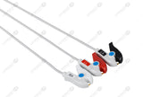 MEK Compatible One Piece Reusable ECG Cable - AHA - 3 Leads Grabber