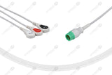 Mindray Compatible One Piece Reusable ECG Cable 3 Leads Snap